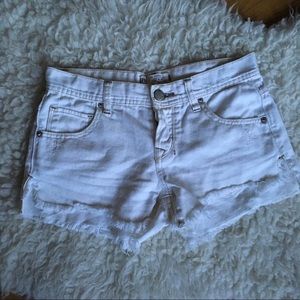 FREE PEOPLE off white denim cutoffs